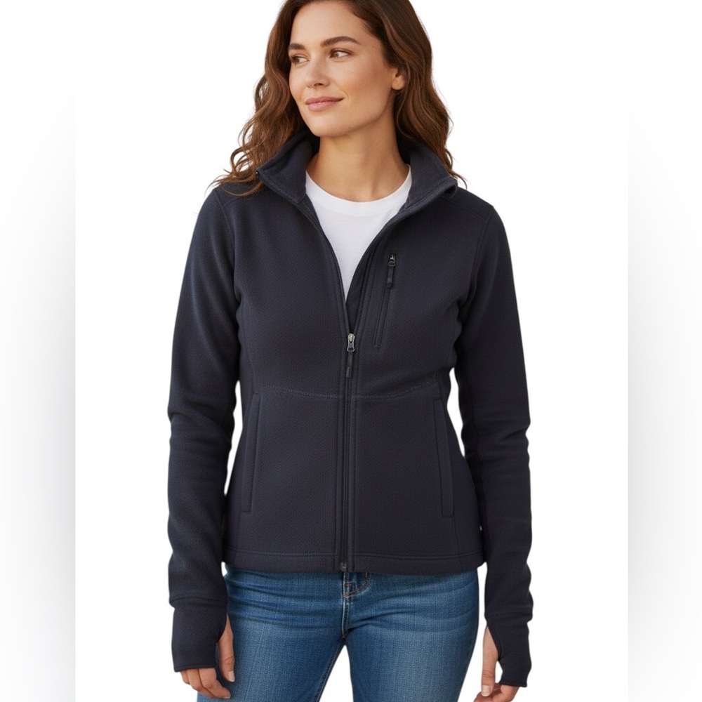 PATAGONIA ORGANIC COTTON NAVY ZIP UP GORPCORE SWEATSHIRT THUMBHOLES M